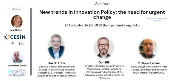 Video of the online debate "New trends in innovation policy: the need for urgent change" is now available